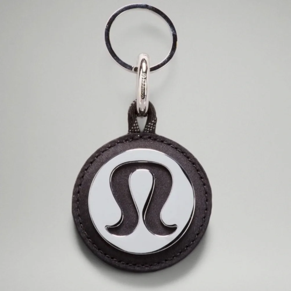 NWT Lululemon Unisex Logo Bag Charm & Keychain Silver/Black
